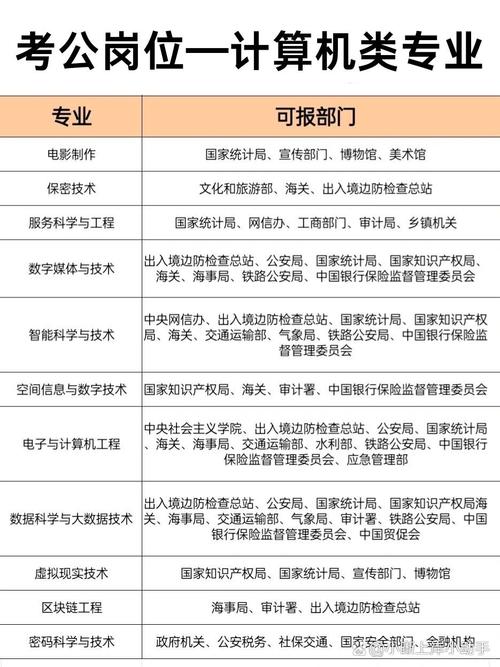 计算机类专业考公能报的岗位都在这了!
